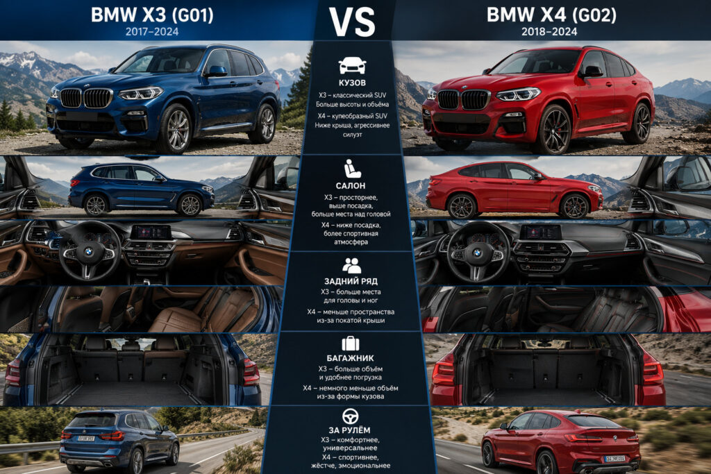 Сравнение BMW X3 и X4

