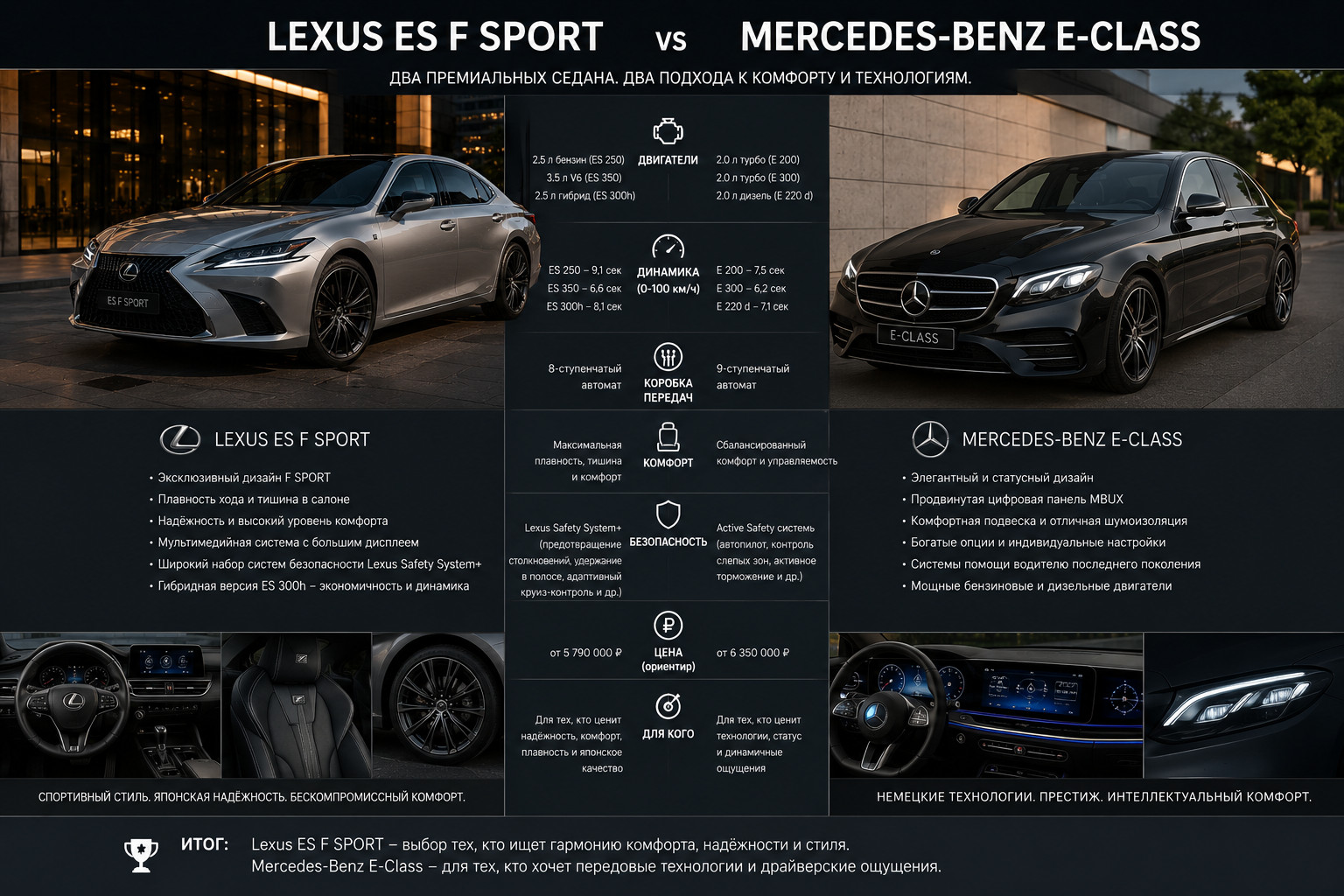 Lexus ES F Sport vs Mercedes-Benz E-Class