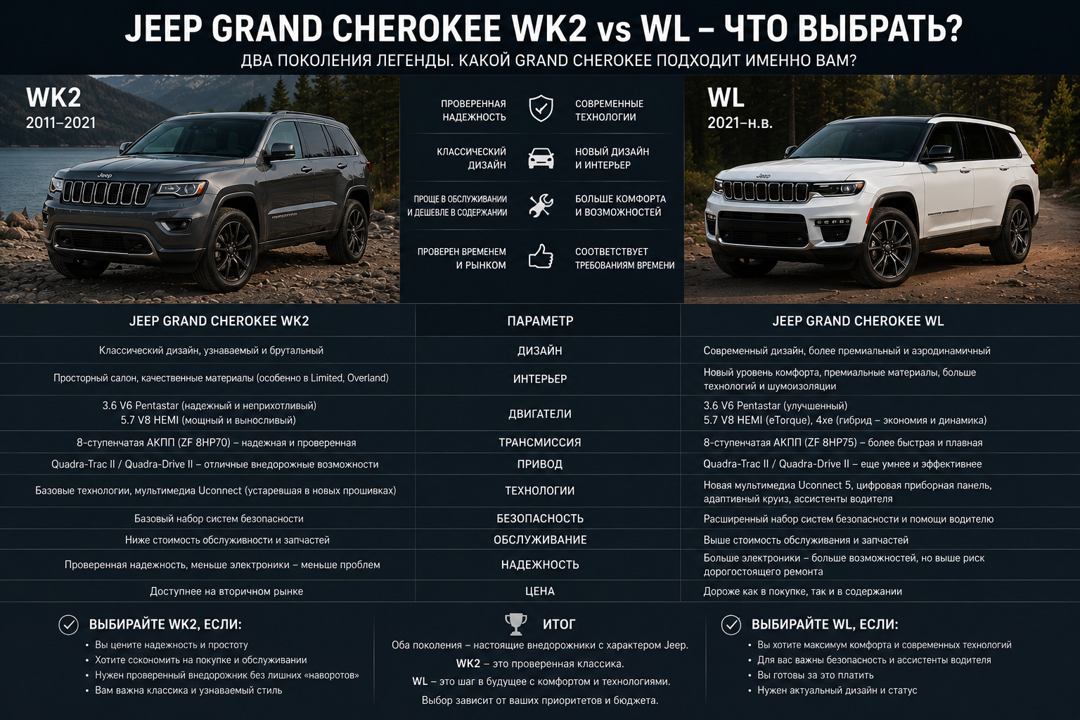 Jeep Grand Cherokee: WK2 vs WL

