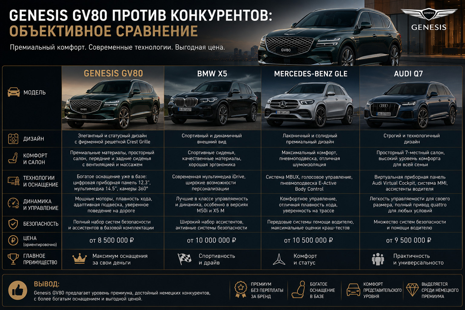 Сравнение премиум-SUV: Genesis GV80

