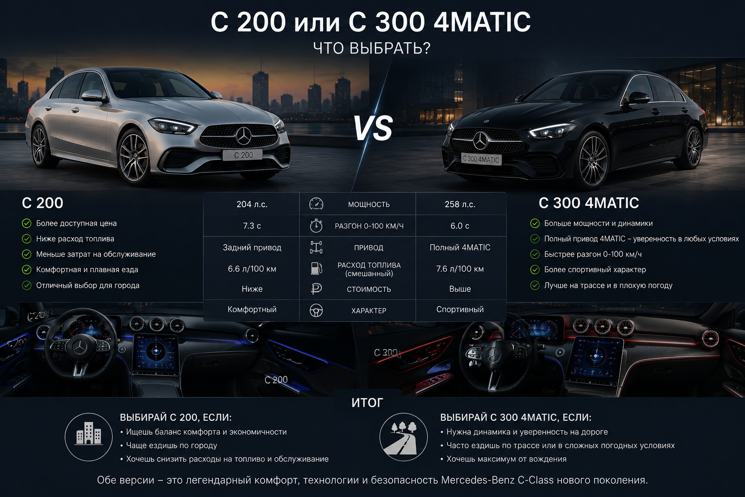 C 200 или C 300 4MATIC